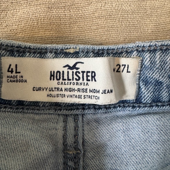 Hollister Curvy Ultra High-Rise Mom Jeans 27L Light Wash Vintage Stretch Denim - Picture 7 of 10